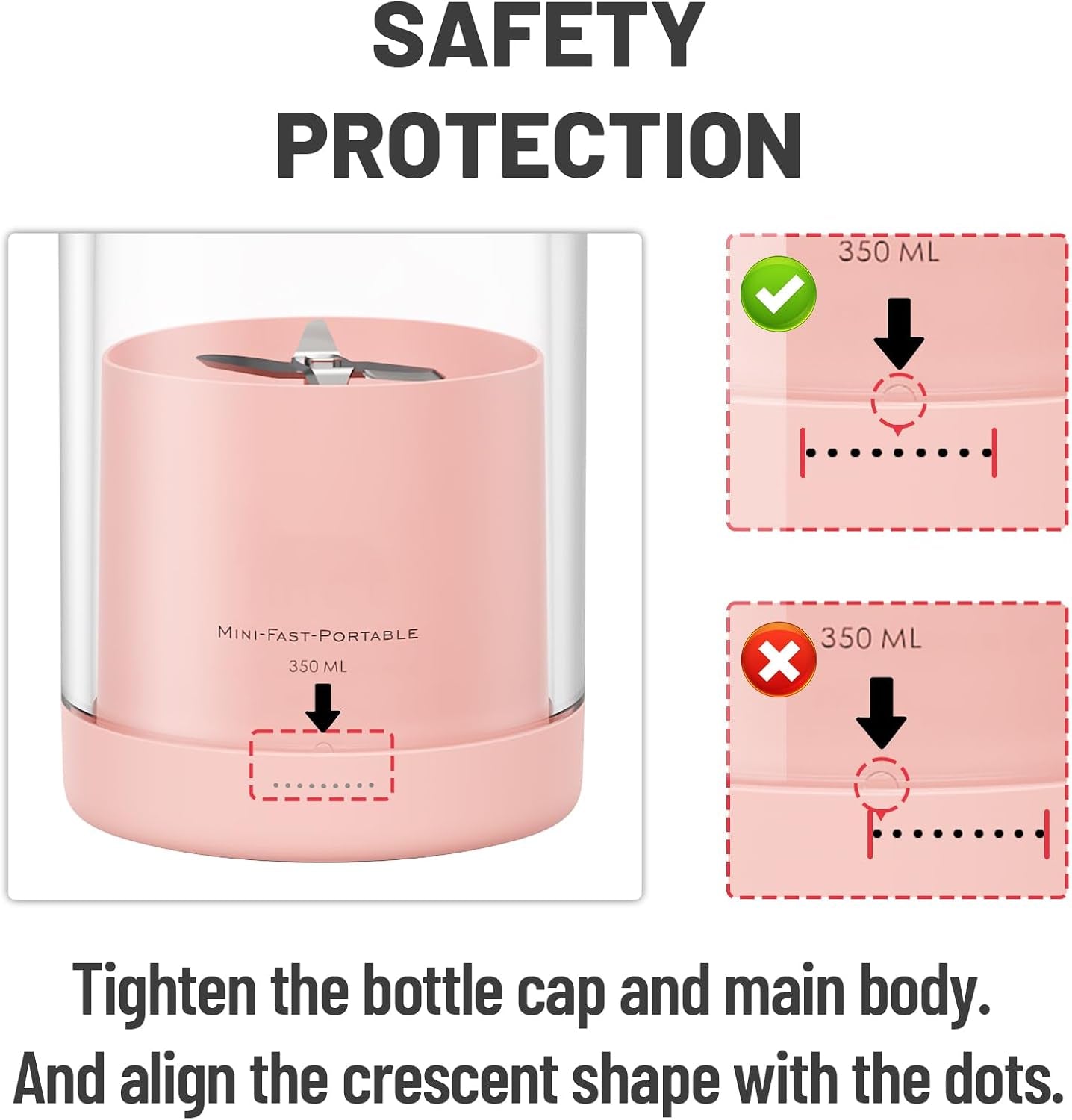 Portable Blender for Shakes and Smoothies with 11.83 Oz Travel Cup and Lid,Durable Stainless Steel Blades for Juice Blending Performance, Pink